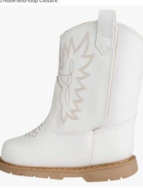 White Western Cowboy Boot with Tan Sole